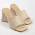 Beige Classy Triangle Heels